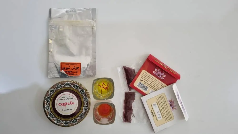 تست زعفران اصل با جوش شیرین